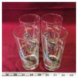 Set Of 4 1986 Irving Oil River Salmon Glasses
