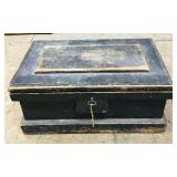 Antique Wooden Chest With Key