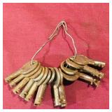 Lot Of Assorted Antique Clock Keys