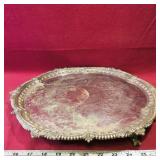 Vintage Silver-Plate Footed Serving Tray (15 1/2')