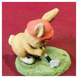 Small Resin Golfing Bunny Figurine