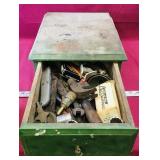 Antique Wooden Drawer Filled With Assorted Tools