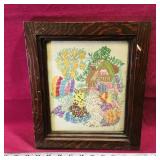 Framed Stitch Art Picture (Vintage)