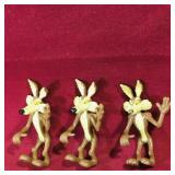 Lot Of 3 1989 Wile E Coyote Bendy Figures (Small)