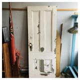 Antique Wooden Door With Porcelain Door Knobs
