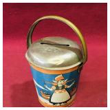 Vintage Tin Coin Bucket (Made In Romania)