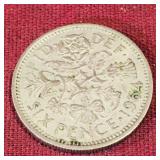 1964 Great Britain 6 Pence Coin