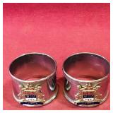 Pair Of Vintage Perce Insignia Napkin Rings