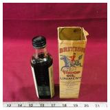 1930's British Troop Oil Liniment Bottle & Box
