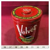 Vintage Velvet Pipe & Cigarette Tobacco Can