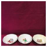 Set Of 3 1995 Kellogg's Plastic Cereal Bowls