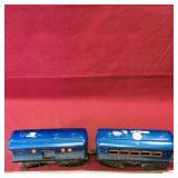 Vintage Coleman Flyer Tin Train Cars