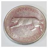 Silver 1967 Canadian 25 Cent Coin