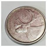 Silver 1960 Canadian 25 Cent Coin