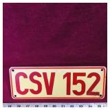Belgium Plastic License Plate