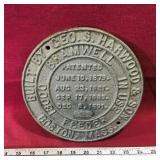 Antique Geo. S. Harwood Cast Iron Feeder Lid Plate
