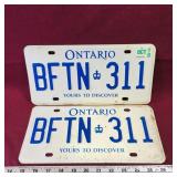 Matching 2010 Ontario License Plates