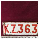 Belgium Tin License Plate