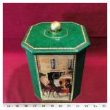 St. Michael Biscuit Barrel Tin Container