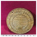 Antique Geo. S. Harwood Cast Iron Feeder Lid Plate