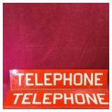 Pair Of Glass Telephone Booth Signs
