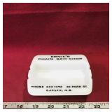 Sussex NB Business Milk Glass Ashtray