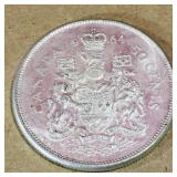 Silver 1964 Canadian 50 Cent Coin Silver 1964 Canadian 50 Cent Coin