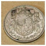 Silver 1943 Canadian 50 Cent Coin Silver 1943 Canadian 50 Cent Coin