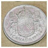 Silver 1953 Canadian 50 Cent Coin Silver 1953 Canadian 50 Cent Coin