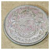 Silver 1949 Canadian 50 Cent Coin Silver 1949 Canadian 50 Cent Coin