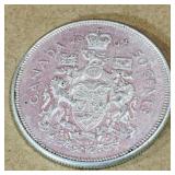 Silver 1962 Canadian 50 Cent Coin Silver 1962 Canadian 50 Cent Coin