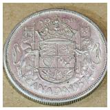 Silver 1957 Canadian 50 Cent Coin Silver 1957 Canadian 50 Cent Coin