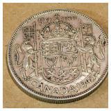 Silver 1945 Canadian 50 Cent Coin Silver 1945 Canadian 50 Cent Coin