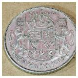 Silver 1950 Canadian 50 Cent Coin Silver 1950 Canadian 50 Cent Coin