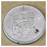 Silver 1959 Canadian 50 Cent Coin Silver 1959 Canadian 50 Cent Coin