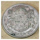 Silver 1951 Canadian 50 Cent Coin Silver 1951 Canadian 50 Cent Coin