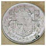 Silver 1952 Canadian 50 Cent Coin Silver 1952 Canadian 50 Cent Coin