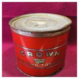 Vintage Crown Chewing Tobacco Can (4 1/4' x 5') Vintage Crown Chewing Tobacco Can (4 1/4' x 5')