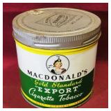Vintage Macdonald's Export Gold Standard Can Vintage Macdonald's Export Gold Standard Can