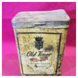 Antique Old Timer Virginia Smoking Tobacco Tin Antique Old Timer Virginia Smoking Tobacco Tin