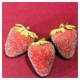 Set Of 3 Strawberry Decorations (Vintage) Set Of 3 Strawberry Decorations (Vintage)