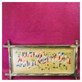 Antique Framed Stitch Art Picture Antique Framed Stitch Art Picture