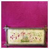 Antique Framed Religious Stitch Art Picture Antique Framed Religious Stitch Art Picture