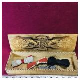 Vintage Pyrography 'Ties' Box With Vintage Bowties Vintage Pyrography 'Ties' Box With Vintage Bowties