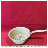 Antique Enamelled Straining Pot Antique Enamelled Straining Pot
