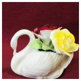 Fine Bone China Swan & Flowers (Small) Fine Bone China Swan & Flowers (Small)