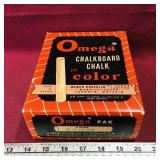 Vintage Omega Chalk Cardboard Box Vintage Omega Chalk Cardboard Box
