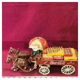 Cast Iron Coca-Cola Wagon With Rider & Horses Cast Iron Coca-Cola Wagon With Rider & Horses