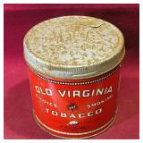 Vintage Old Virginia Tobacco Can (4 1/4' x 4 1/4') Vintage Old Virginia Tobacco Can (4 1/4' x 4 1/4')