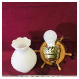 Ships Wheel Wall Light & Milk Glass Shade Ships Wheel Wall Light & Milk Glass Shade